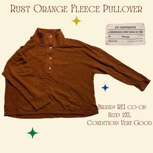 REI Co-op Rust Orange Fleece Pullover